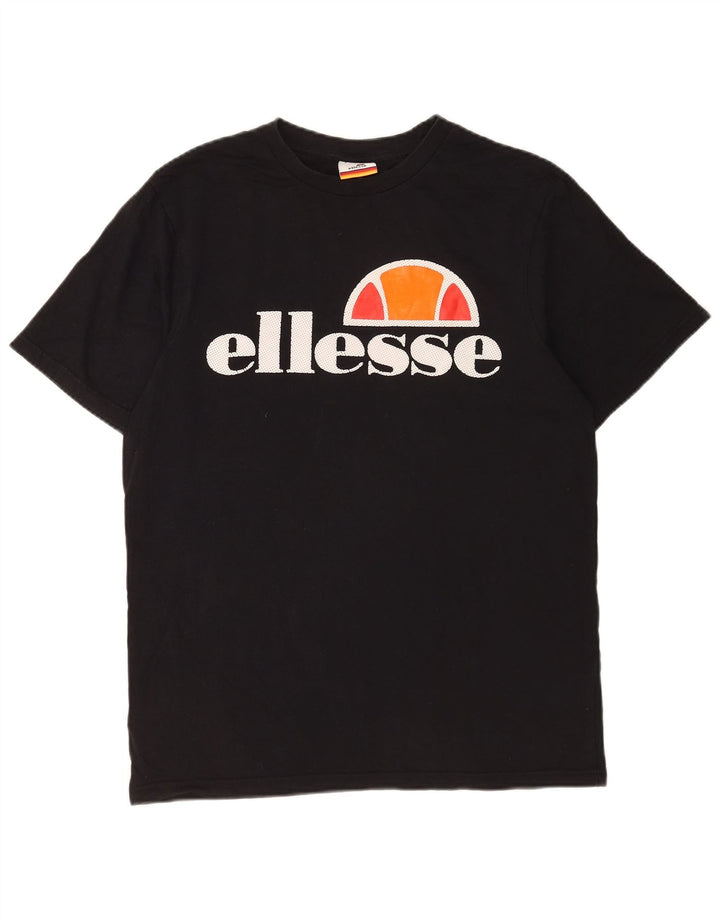 Ανδρικό γραφικό T-Shirt Ellesse Top Μεσαίο μαύρο βαμβακερό