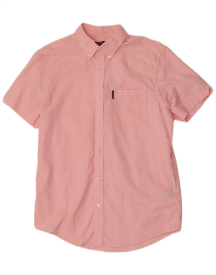 Ανδρικό κοντομάνικο πουκάμισο Ben Sherman, μεσαίο ροζ βαμβακερό