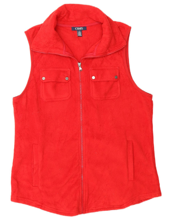 Chaps Womens Fleece Gilet UK 16 Large Red Polyester