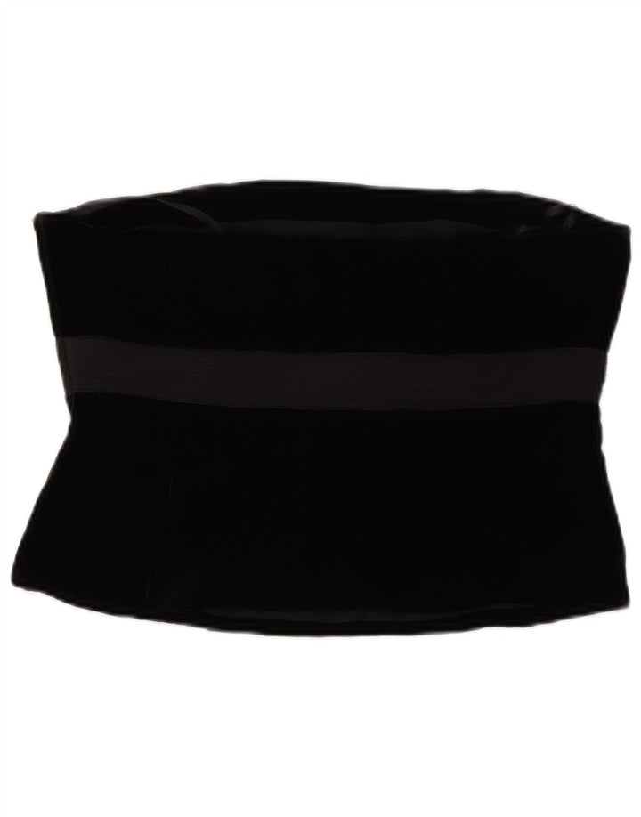 Γυναικείο βελούδινο κορσέ LAURA ASHLEY 14 μεσαία μαύρη βισκόζη