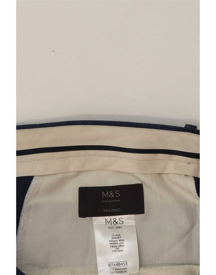 Ανδρικό παντελόνι σε εφαρμογή Marks & Spencer W40 L29 Blue Classic