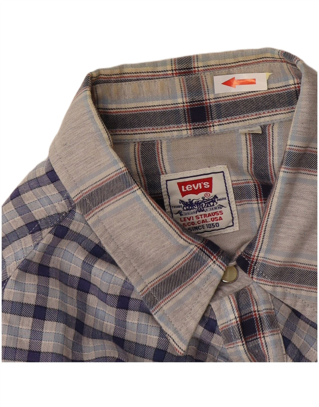 Ανδρικό πουκάμισο Levi's Large Grey Check Cotton
