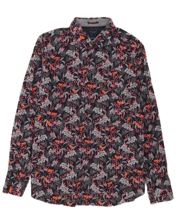 Ανδρικό πουκάμισο Ted Baker Νούμερο 4 Μεγάλο πολύχρωμο φλοράλ βαμβακερό