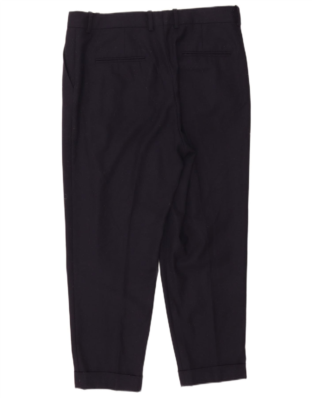 Cos Γυναικείο κομμένο παντελόνι EU 40 Medium W36 L25 Navy Blue Wool