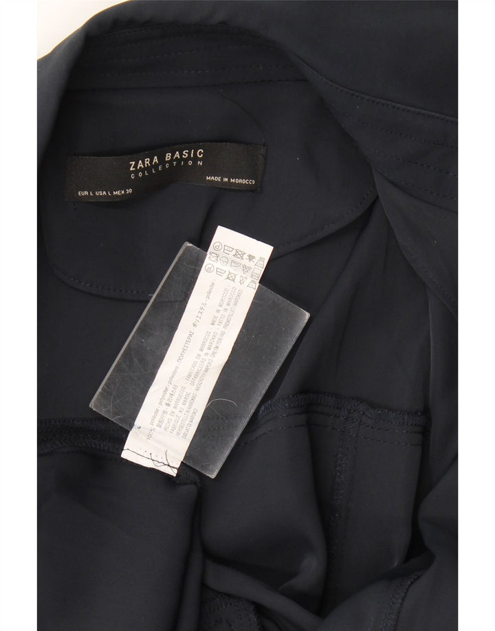 Zara Γυναικεία καμπαρντίνα UK 16 Large Navy Blue Polyester