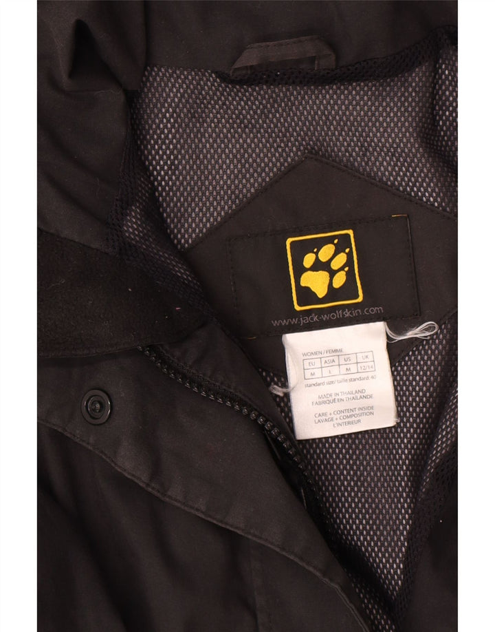 Jack Wolfskin Γυναικείο μπουφάν βροχής UK 12/14 Μεσαίο μαύρο πολυεστέρα