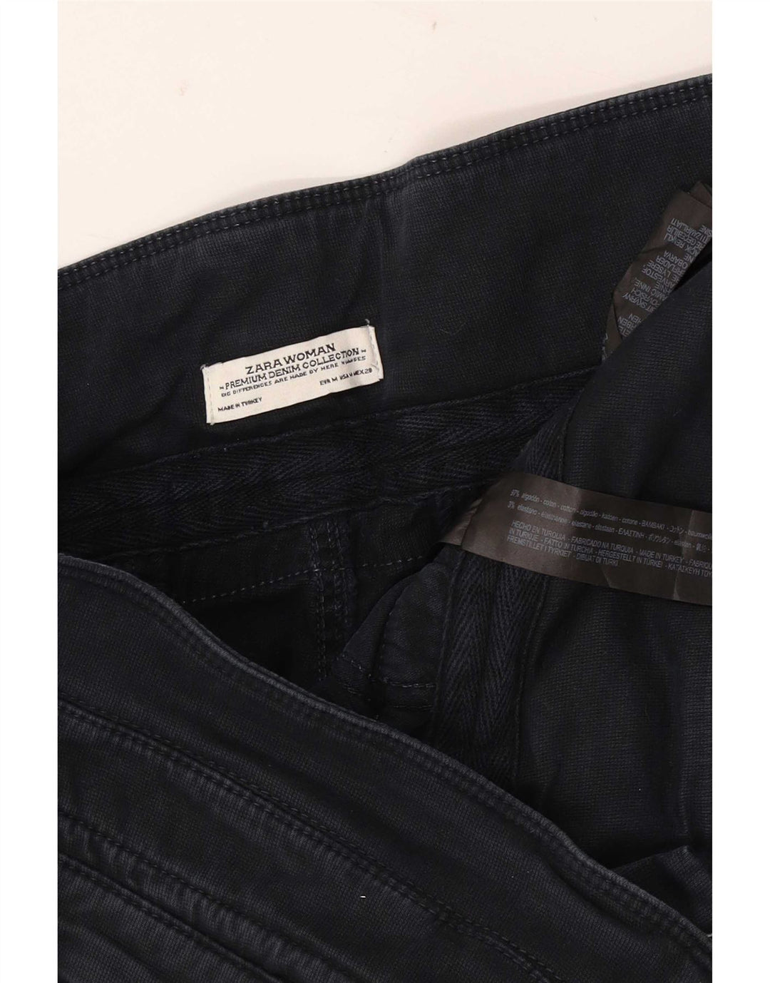 Zara Γυναικείο Παντελόνι Cargo Cropped Medium W28 L25 Navy Blue Cotton