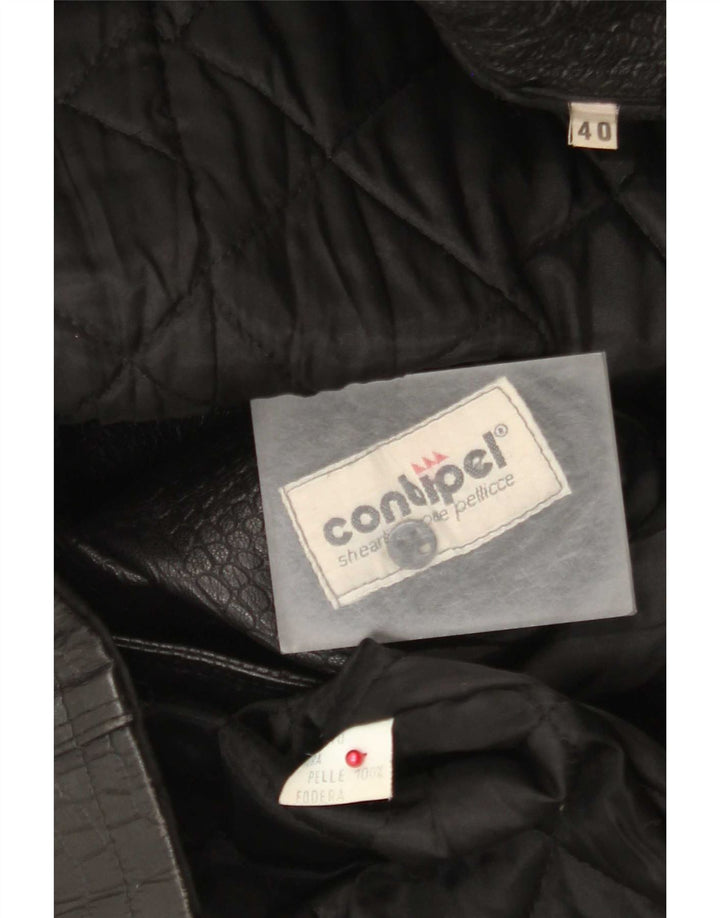 Conbipel Γυναικείο παλτό με διπλό στήθος IT 40 Small Black Animal Print