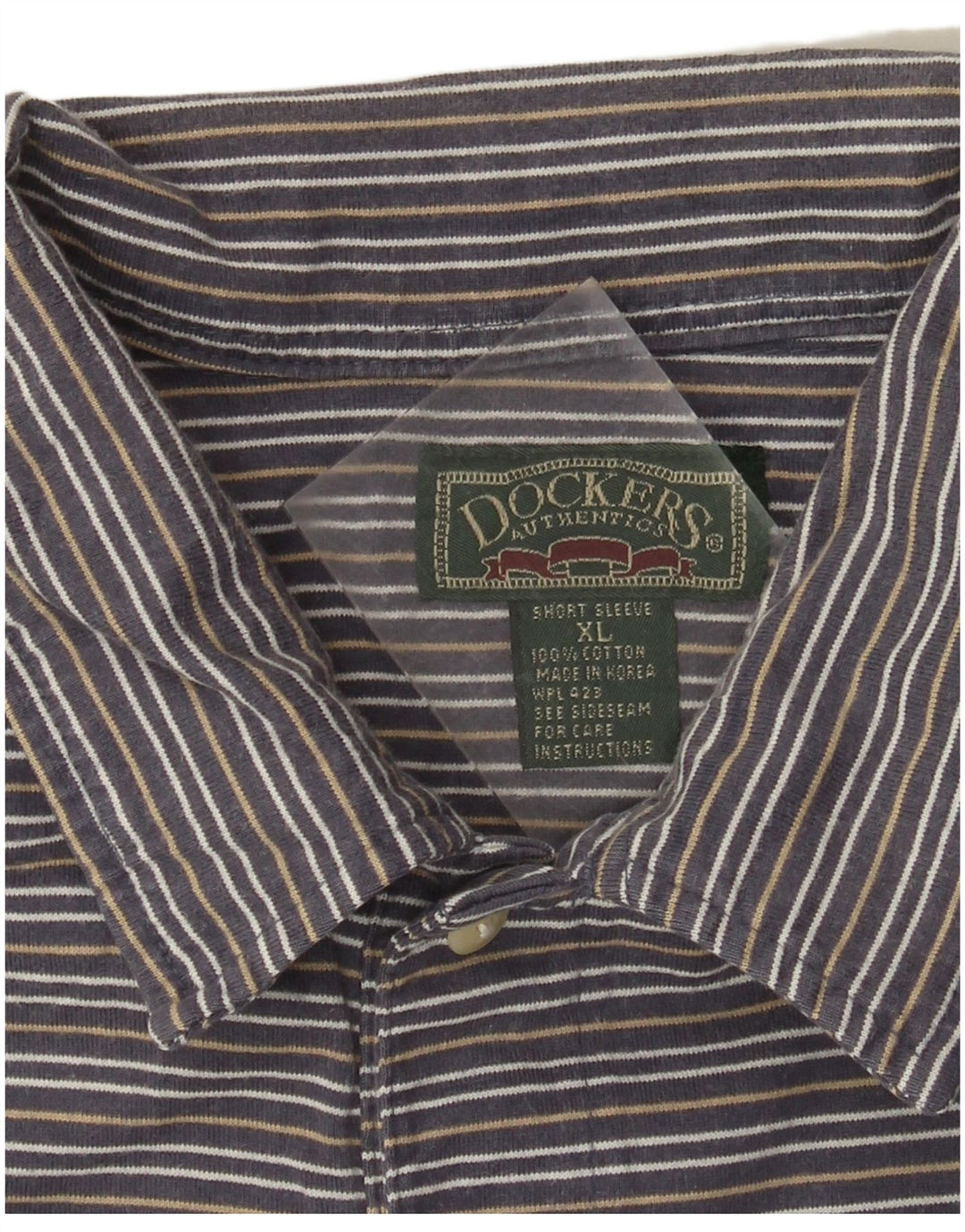 Dockers Ανδρικό πουκάμισο Polo XL Γκρι βαμβακερό ριγέ