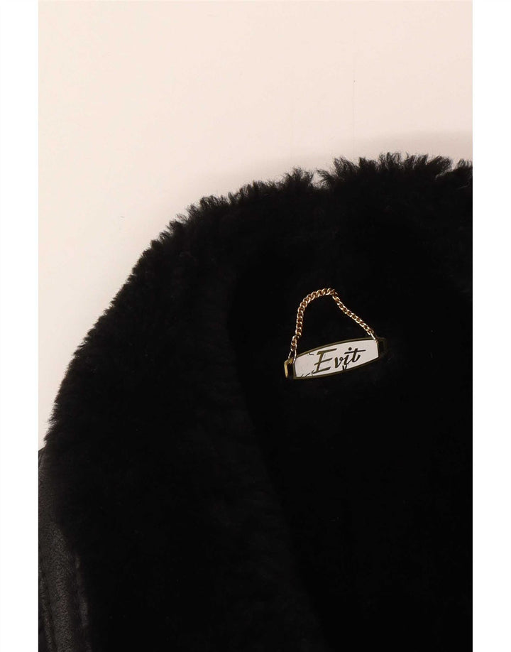 Vintage Ανδρικό Shearling Jacket UK 44 2XL Black Shearling