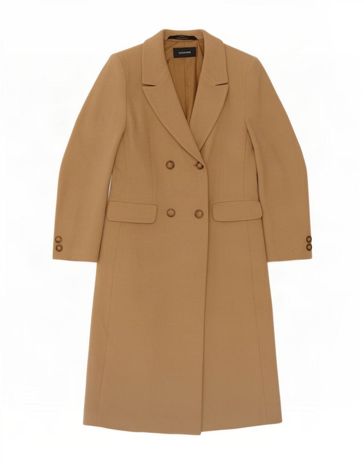 Marks & Spencer Γυναικείο παλτό με διπλό στήθος UK 10 Small Beige New Wool