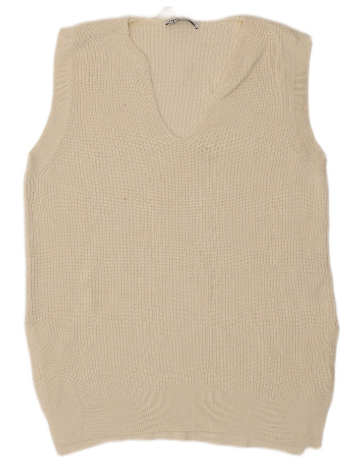 Zara ανδρικό γιλέκο Tank Top Μικρό μπεζ βαμβακερό
