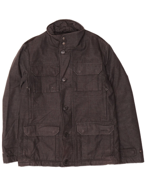 Geox Mens Respira Utility Jacket UK 38 Medium Grey Cotton