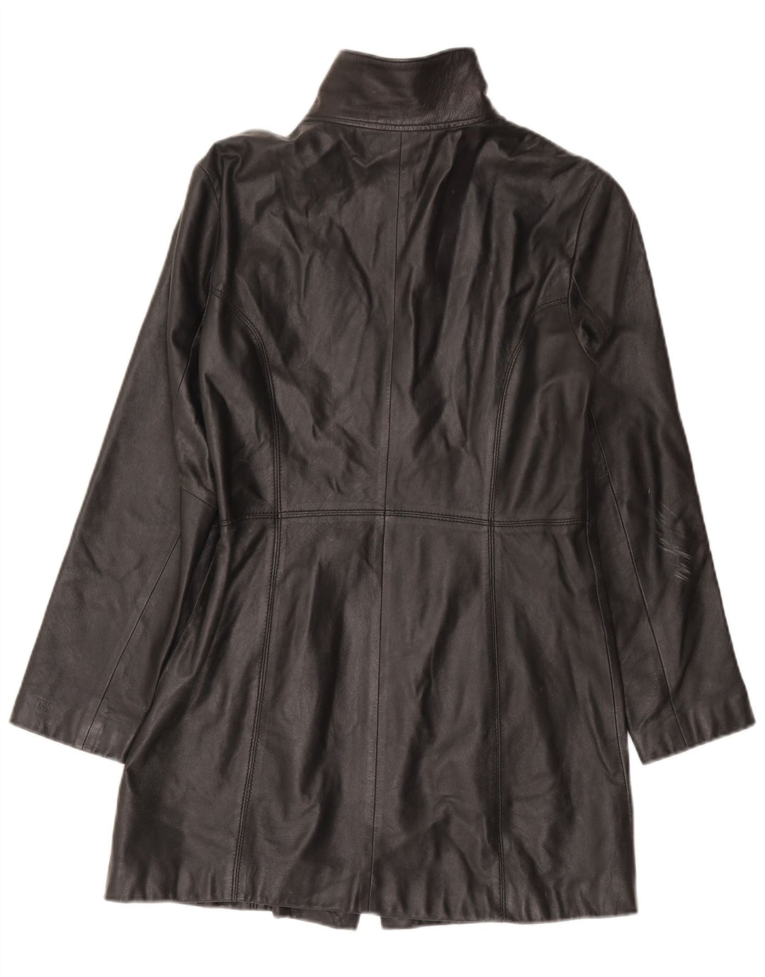 Tommy Hilfiger Γυναικείο Δερμάτινο Παλτό UK 16 Large Μαύρο Δερμάτινο
