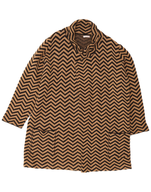 Fiorella Rubino Γυναικείο πουλόβερ Longline Cardigan UK 18 XL καφέ Chevron