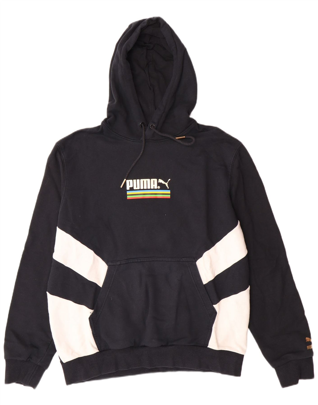 Ανδρικό γραφικό κουκούλα PUMA, μεγάλο μαύρο χρώμα, βαμβακερό