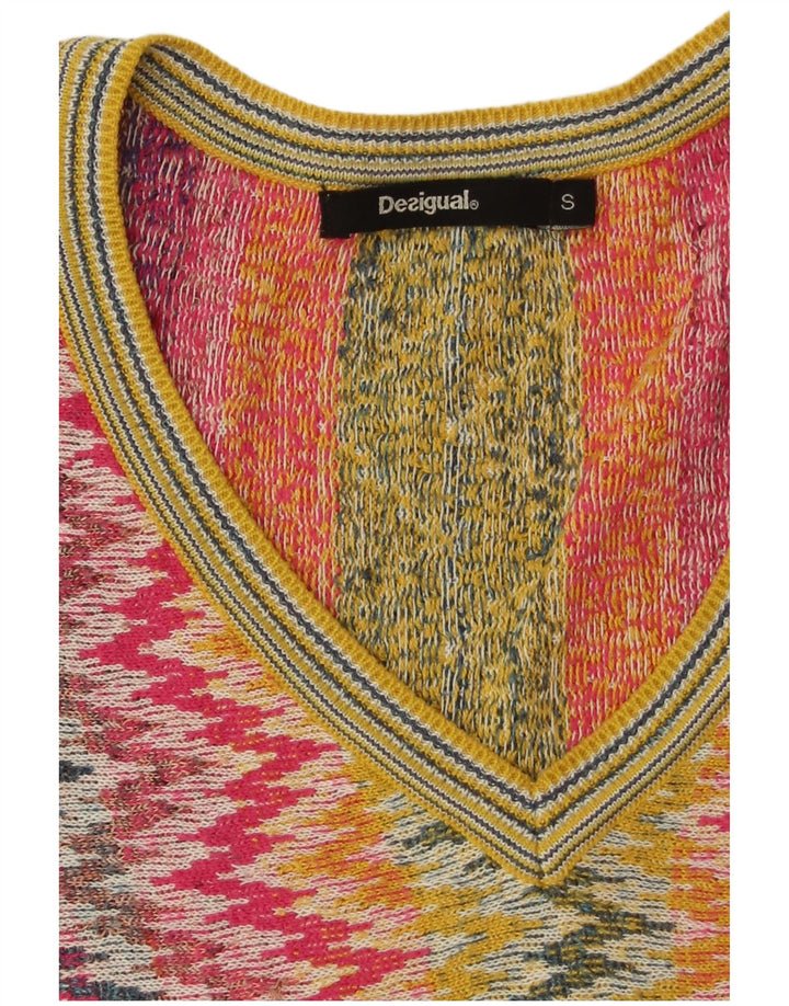 DESIGUAL Γυναικείο πουλόβερ με λαιμόκοψη σε V UK 10 Small Chevron