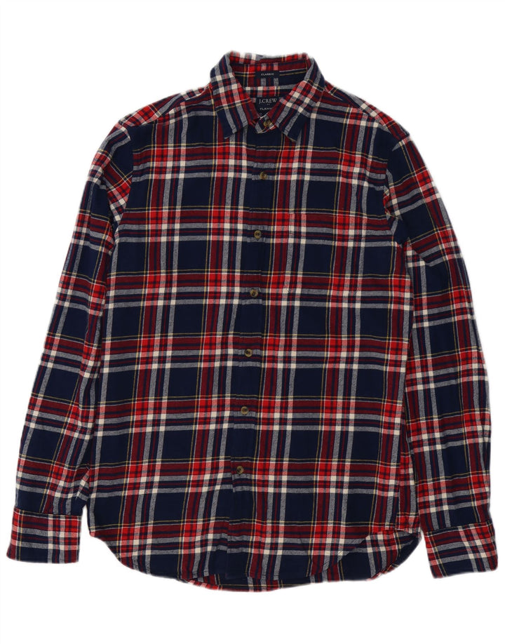 J. Crew Ανδρικό πουκάμισο Classic Fit Flannel Μικρό μπλε ναυτικό βαμβακερό καρό