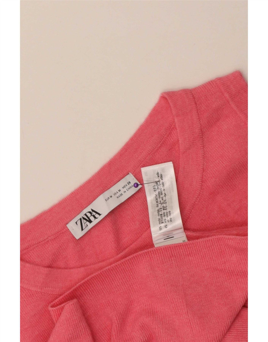 Zara Γυναικείο Γιλέκο Τοπ UK 12 Medium Pink Modal