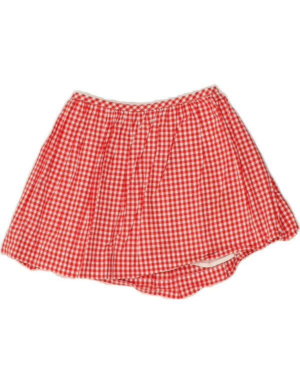 POLO RALPH LAUREN Girls Mini Skirt 8-9 Years Medium W24 Red Gingham Cotton