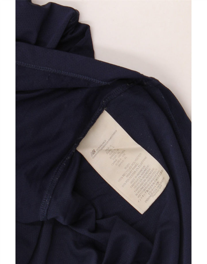 NEW BALANCE Ανδρικό T-Shirt Top Large Navy Blue Polyester