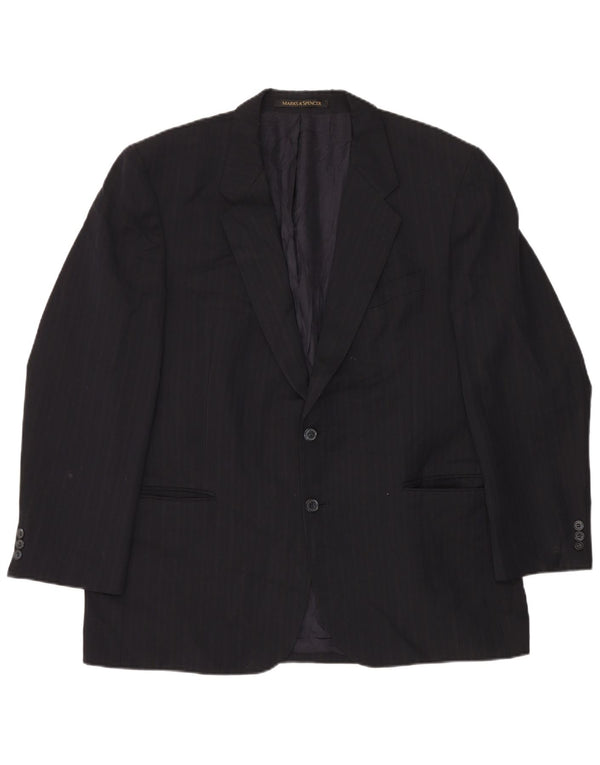 Marks & Spencer Ανδρικό μπλέιζερ με 2 κουμπιά μπουφάν UK 44 2XL Navy Blue Pinstripe
