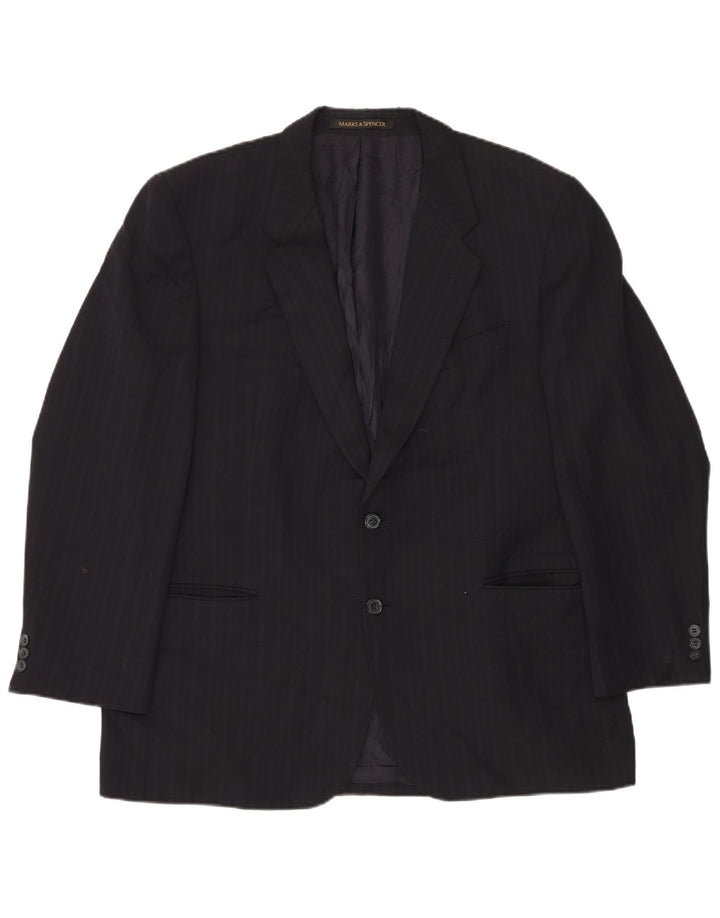 Marks & Spencer Ανδρικό μπλέιζερ με 2 κουμπιά μπουφάν UK 44 2XL Navy Blue Pinstripe