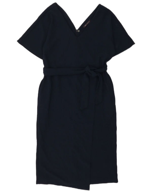 Marks & Spencer Γυναικείο φόρεμα Wrap UK 12 Medium Navy Blue Polyester
