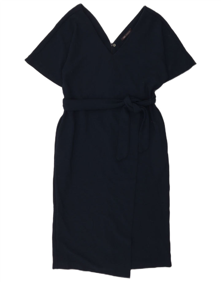 Marks & Spencer Γυναικείο φόρεμα Wrap UK 12 Medium Navy Blue Polyester