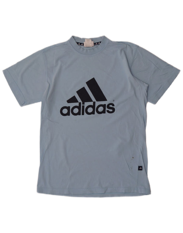 Γραφικό T-Shirt Adidas Boys Top 15-16 ετών Μπλε βαμβακερό