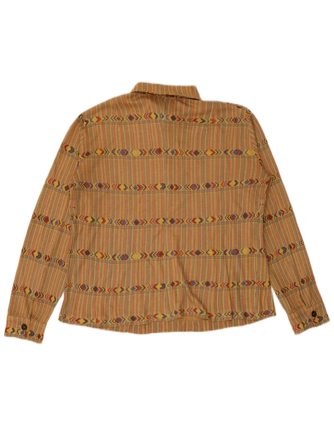 Vintage γυναικείο πουλόβερ πουκάμισο UK 12 Medium Beige ριγέ