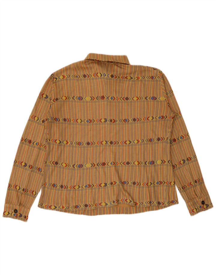 Vintage γυναικείο πουλόβερ πουκάμισο UK 12 Medium Beige ριγέ