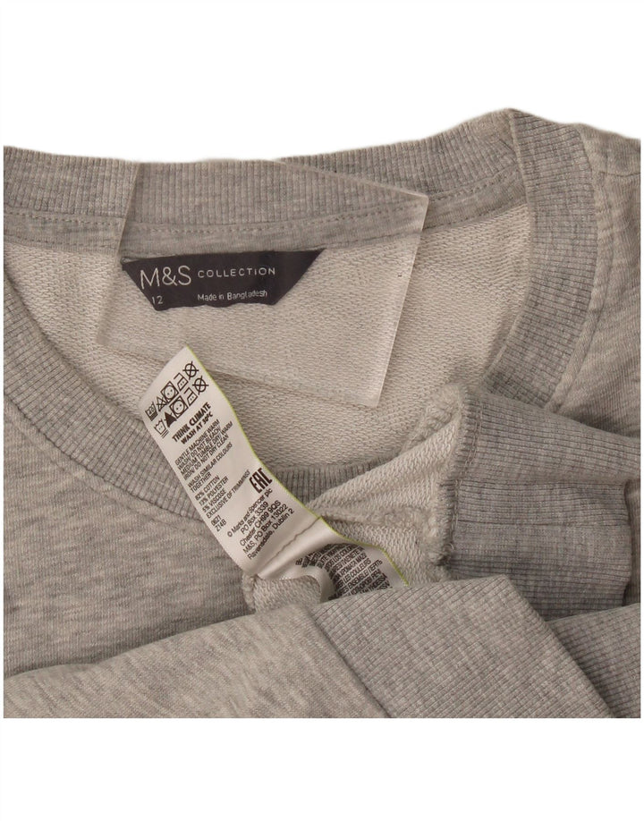 Marks & Spencer Γυναικεία Φούτερ Jumper UK 12 Μεσαίο Γκρι βαμβακερό