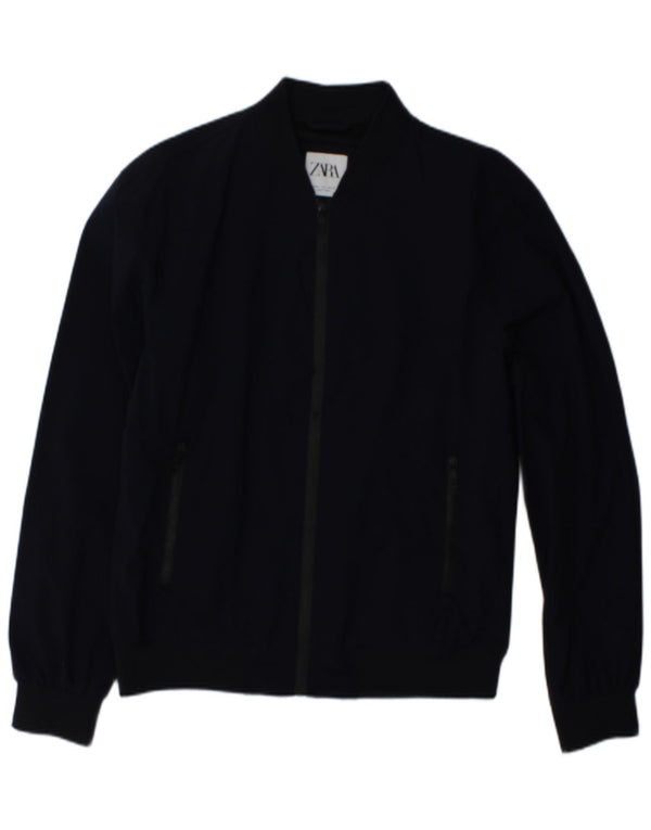 Zara Ανδρικό Bomber Jacket UK 40 Large Navy Blue