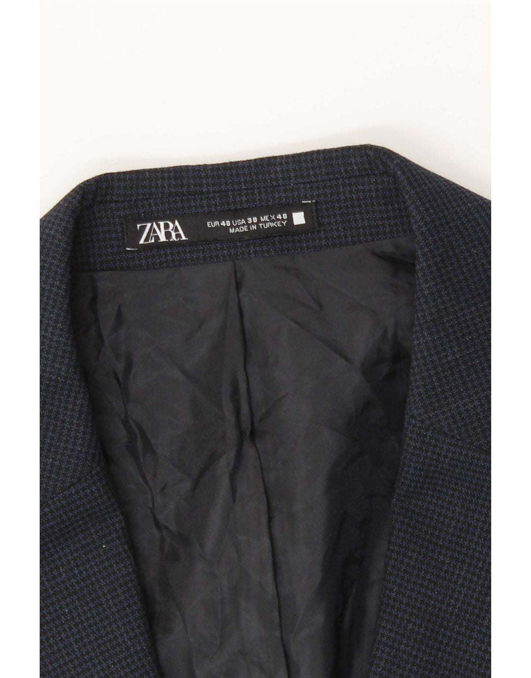 Zara Ανδρικό τζάκετ σακάκι με 2 κουμπιά EU 48 Medium Navy Blue Houndstooth