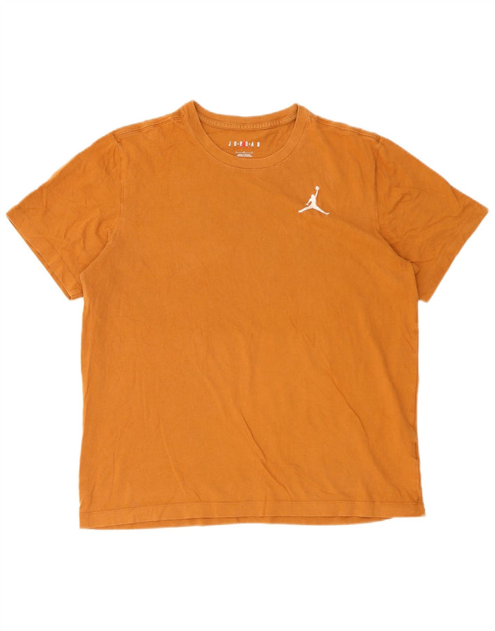 Jordan Ανδρικό T-Shirt Top μεγάλο καφέ βαμβακερό