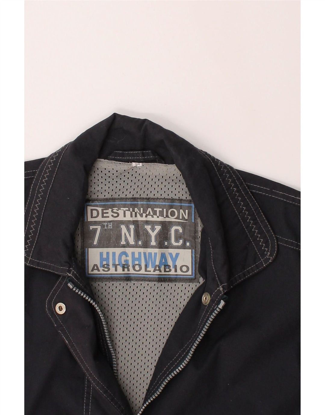 VINTAGE Womens Windbreaker Jacket EU 44 XL Navy Blue Vintage Vintage and Second-Hand Vintage from Messina Hembry 