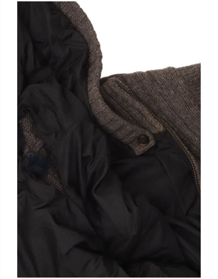 Ανδρικό πλεκτό μπουφάν με κουκούλα Massimo Dutti UK 42 XL Γκρι