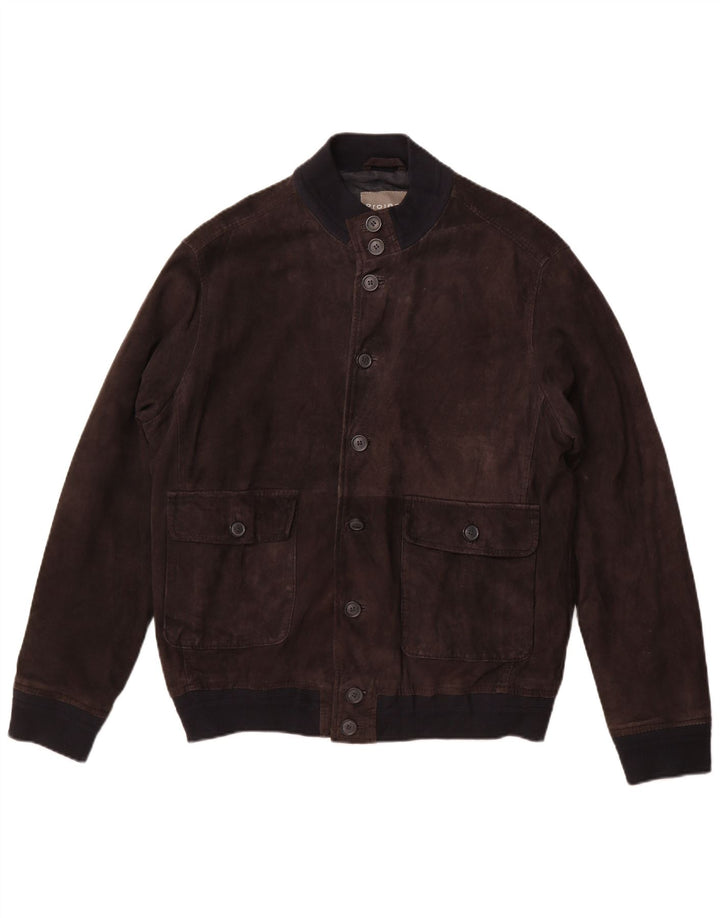 PROJECT CLASSICO Ανδρικό Suede Bomber Jacket UK 42 XL Καφέ Δερμάτινο