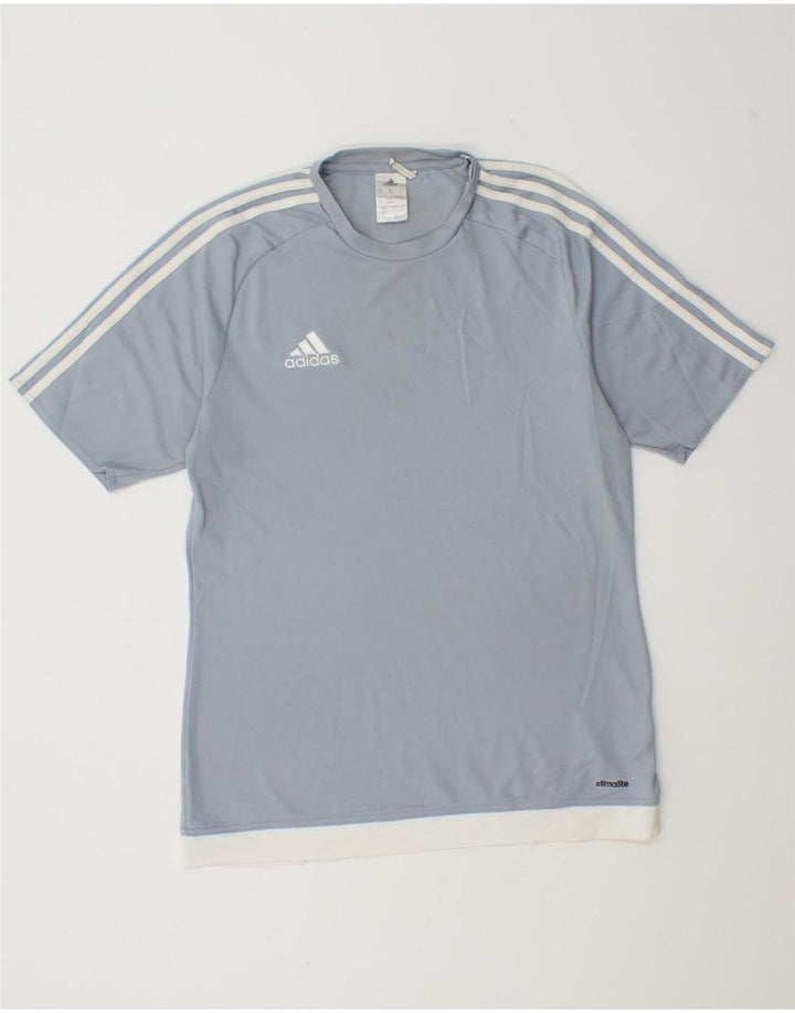 Ανδρικό T-Shirt Climalite Adidas Top Medium Blue Colourblock Πολυεστέρας