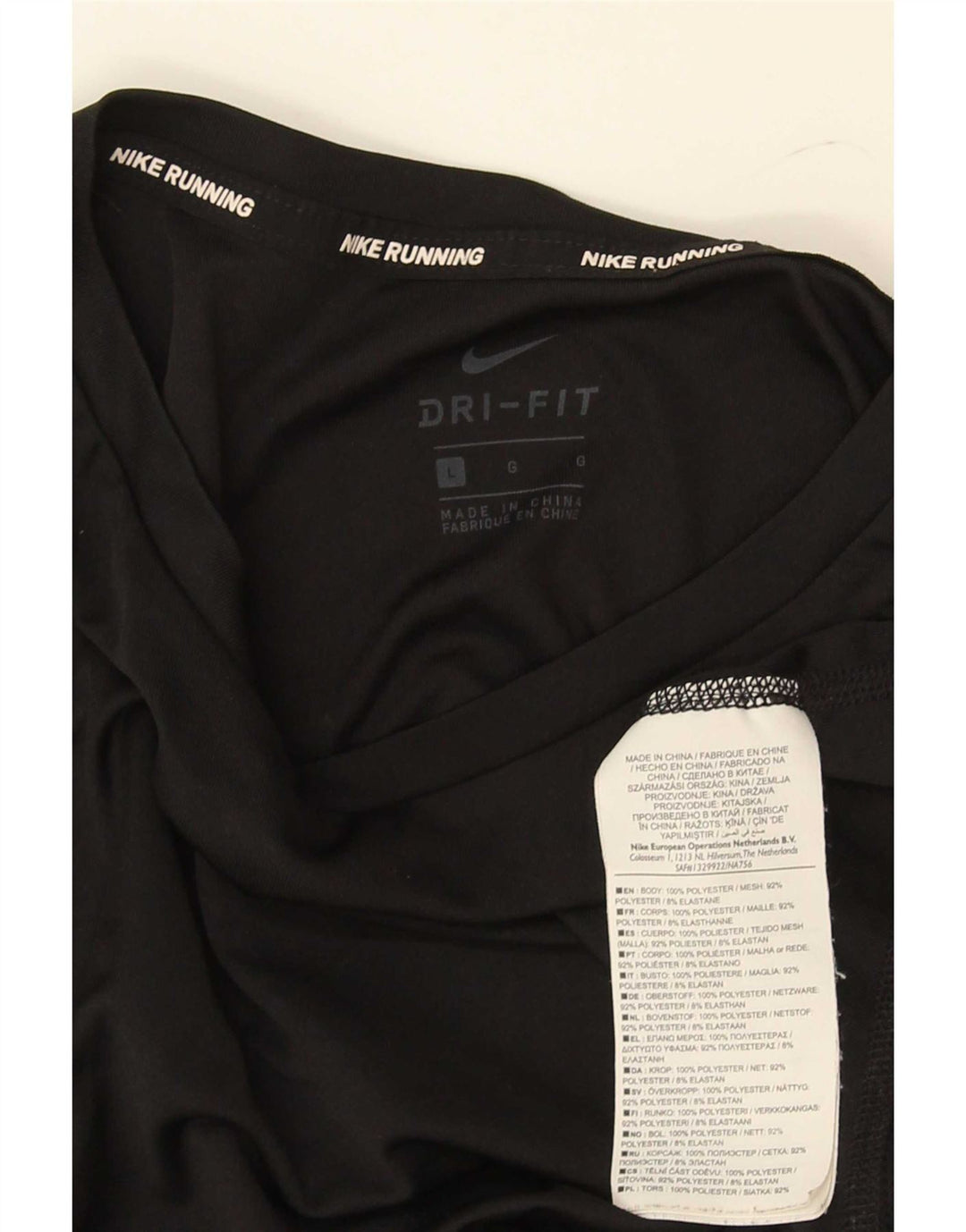 Γυναικείο T-shirt Nike Dri Fit Top UK 16 Large μαύρο πολυεστέρα