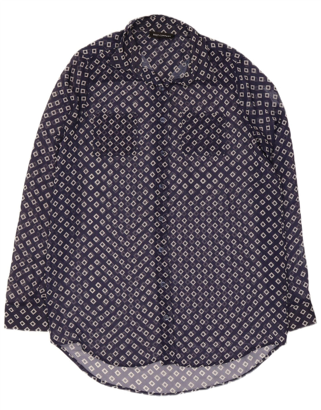 Best Company Γυναικεία Longline See Through Shirt Μπλούζα UK 10 Small Navy Blue