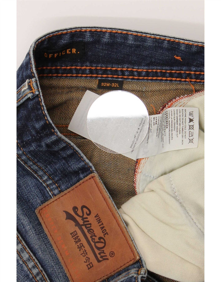 Ανδρικό τζιν ίσιο με ταλαιπωρία Superdry W32 L32 Μπλε βαμβακερό