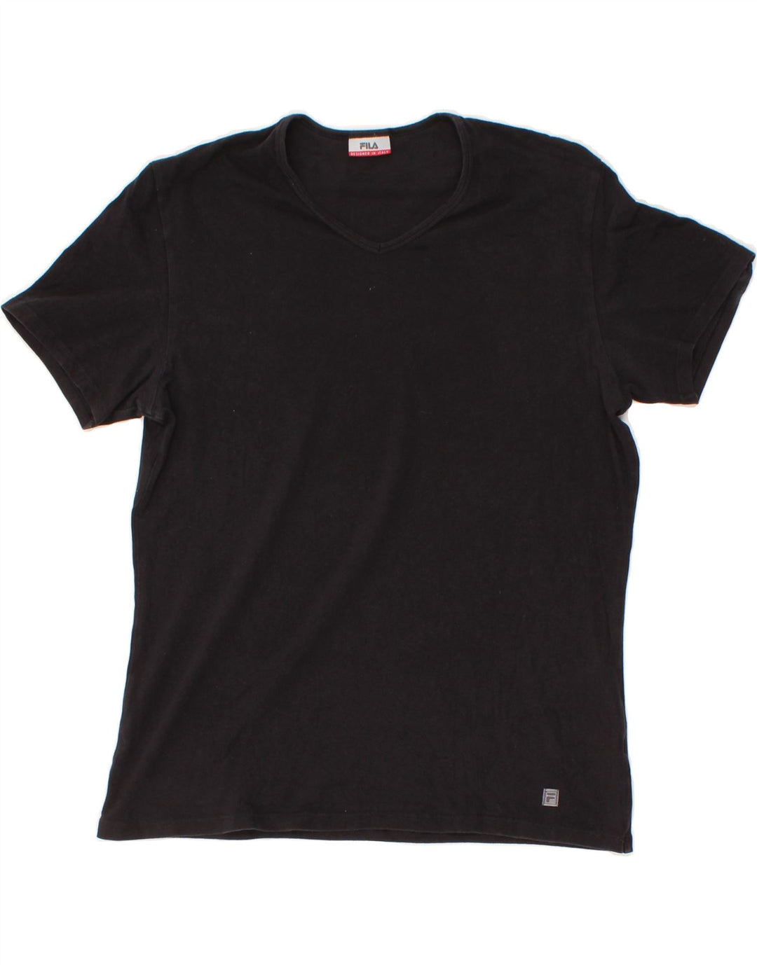 FILA Womens T-Shirt Top UK 14 Medium Black Cotton Vintage Fila and Second-Hand Fila from Messina Hembry 