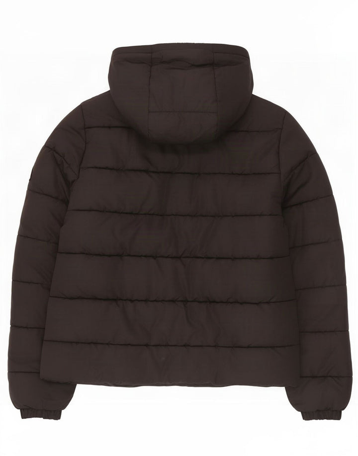 Superdry γυναικείο μπουφάν με κουκούλα με επένδυση UK 12 μεσαίο μαύρο πολυεστέρα