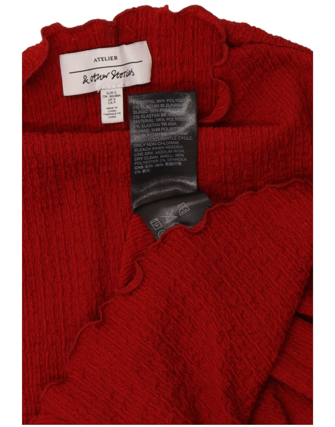 & ΑΛΛΕΣ ΙΣΤΟΡΙΕΣ Γυναικείο τοπ 3/4 μανίκια UK 10 Small Red Polyester