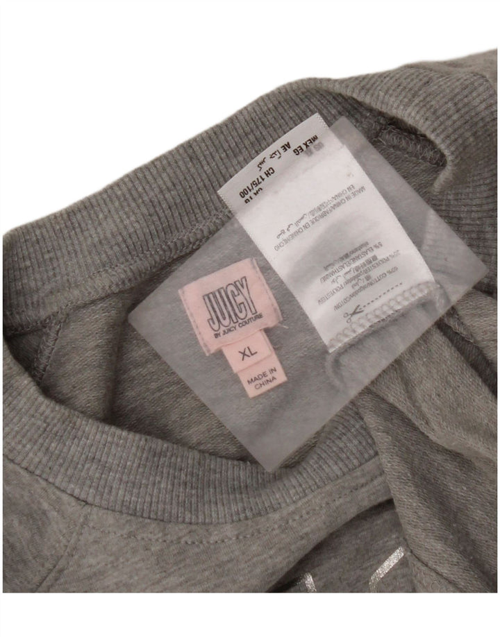 JUICY COUTURE Γυναικείο γραφικό φούτερ Jumper UK 18 XL Γκρι βαμβακερό