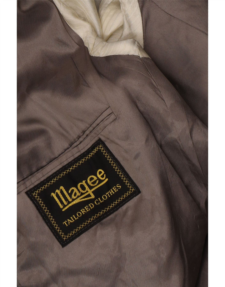 MAGEE Womens Double Breasted Blazer Jacket UK 16 Large Grey Striped