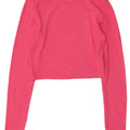 Zara Γυναικείο Crop Top Μακρυμάνικο UK 12 Μέτριο Ροζ Βαμβακερό