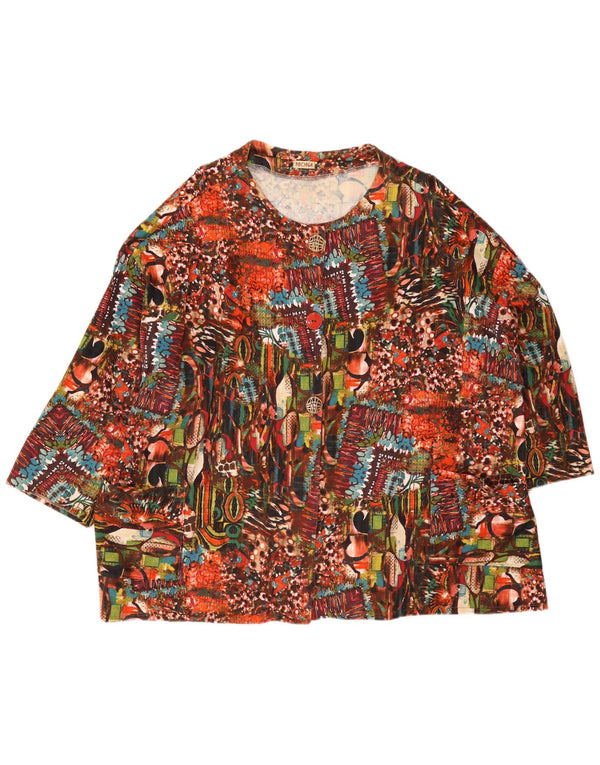 Mona Womens Oversized Abstract Pattern Shirt Blouse UK 20 2XL Multicoloured